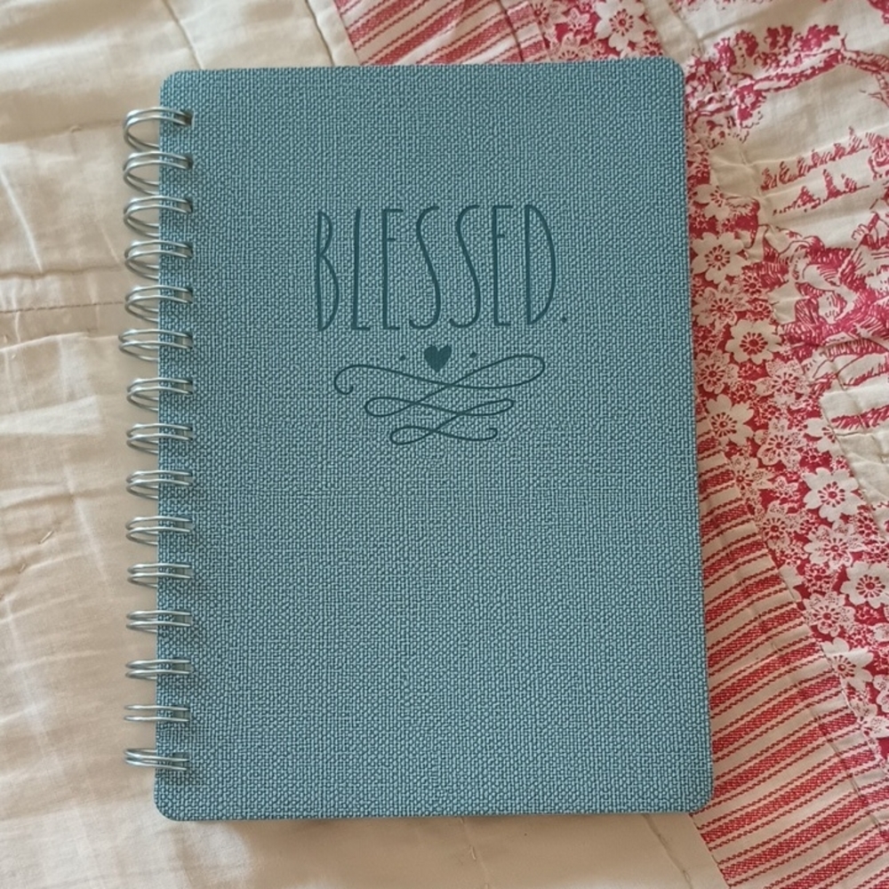 New Rae Dunn Blue Spiral Notebook